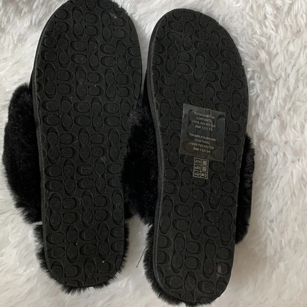 ❌SOLD❌COACH Slippers Black - Picture 7 of 8